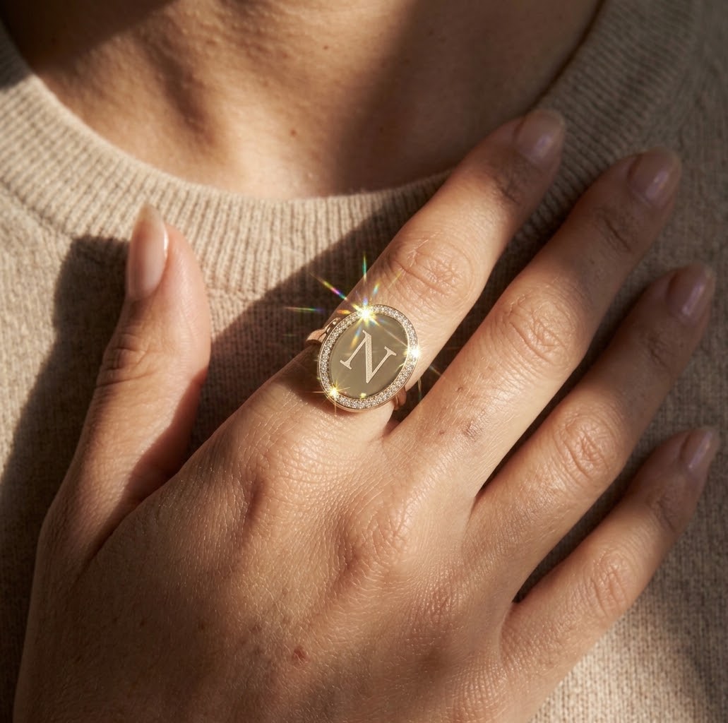Personalized Oval Locket Ring